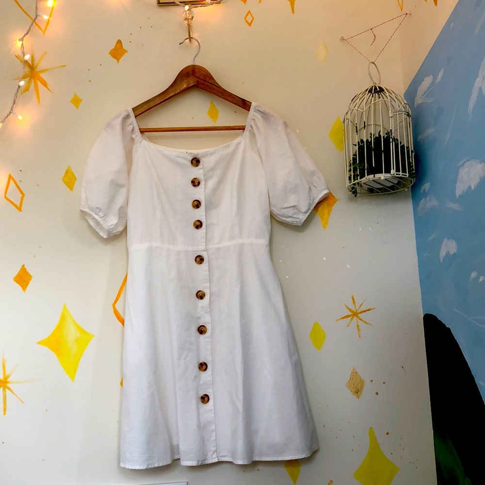 loveriche white y2k cottagecore babydoll dress size small ✨🦢🪴